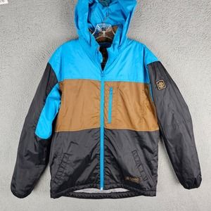 ELEMENT Skate Mens Small S Wolfeboro Hooded Jacket Windbreaker Color Block Strip